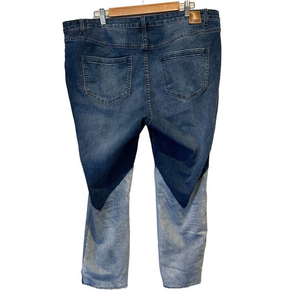Eloquii Two Tone Raw Step Up Hem Jeans - Picture 3 of 9